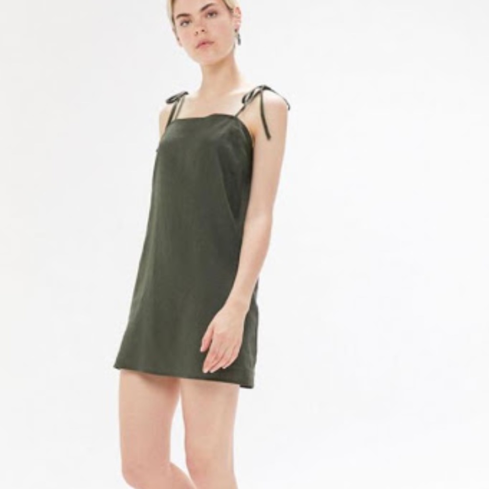 Urban Renewal Remnants Linen Tie Shoulder Dress